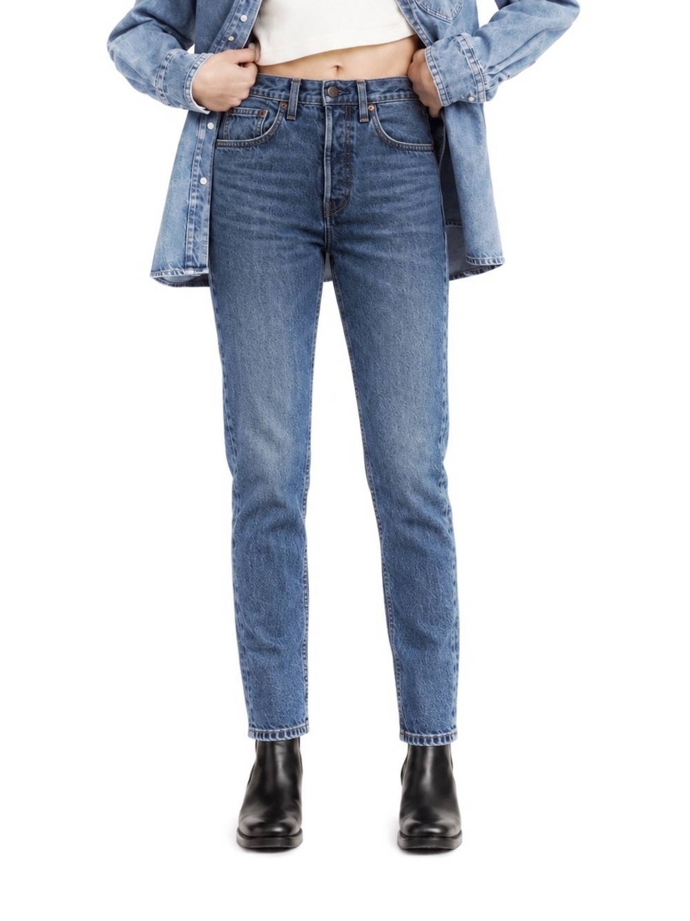Levi’s 501 Woman Blue High Waist Skinny Jeans US30 Classic Contemporary Western